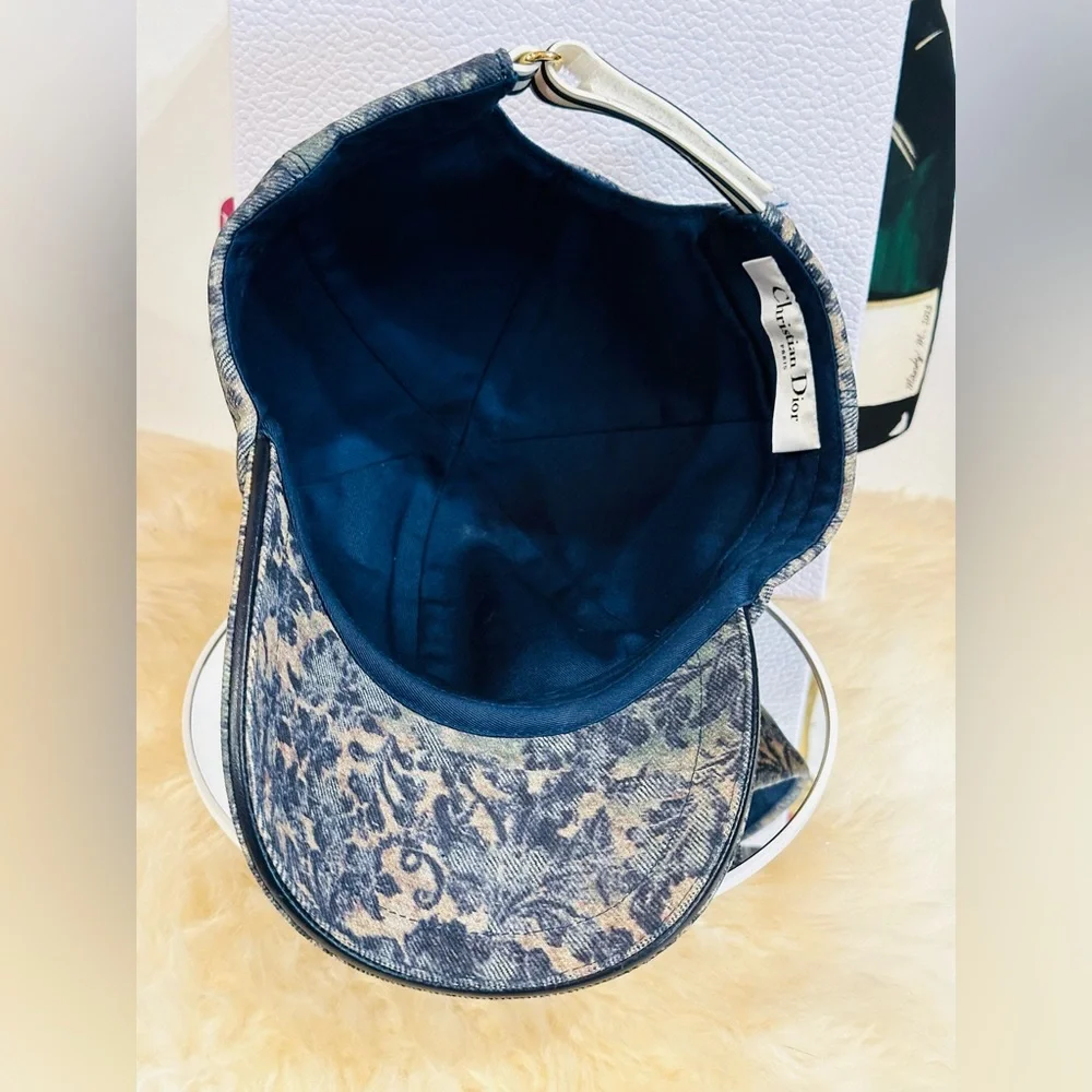 🔥 CHRISTIAN DIOR Toile De Jouy Cap Large 59-60 with COA